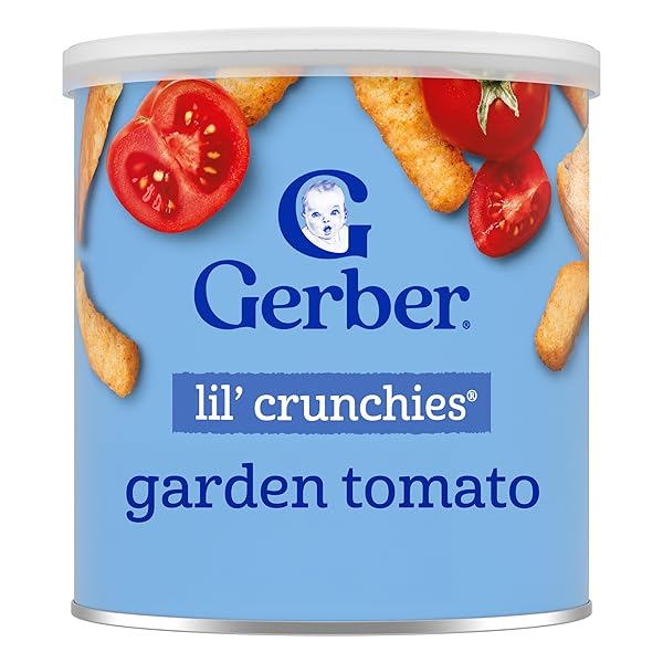 GERBER STAGE 3 BABY FOOD SNACKS, GARDEN TOMATO LIL’ CRUNCHIES, SNACKS FOR BABIES, BABY LED FEEDING
