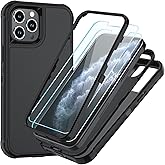 SunStory 3 in 1 for iPhone 11 Pro Case with Screen Protector Black | Military Grade Drop Protection,3-Layer Heavy Duty Full-Body Protective Phone Cover -Black