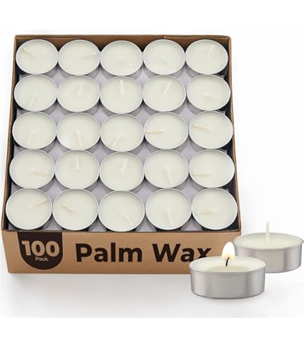 4 Pack Dark Blue Unscented Tea Light Candles - Mineral Oil Based, 8 Hour Burn Time