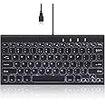 Perixx PERIBOARD-429 US Wired Mini Backlit Keyboard - Thin and Silent Scissor Keys - White Backlight Color - US English
