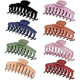 Big Hair Claw Clips Nonslip Large Claw Clip for Women and Girls Thin Hair, Strong Hold Hair Clips for Thick Hair(Matte-8PCS)