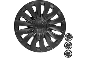 SIGLIN 2025 Model 3 Wheel Cover - Compatible with Tesla Model 3 Highland 18 Inch Wheels, Symmetrical Design, Matte Black Hubcap Replacement for Model 3 Accessories 2024