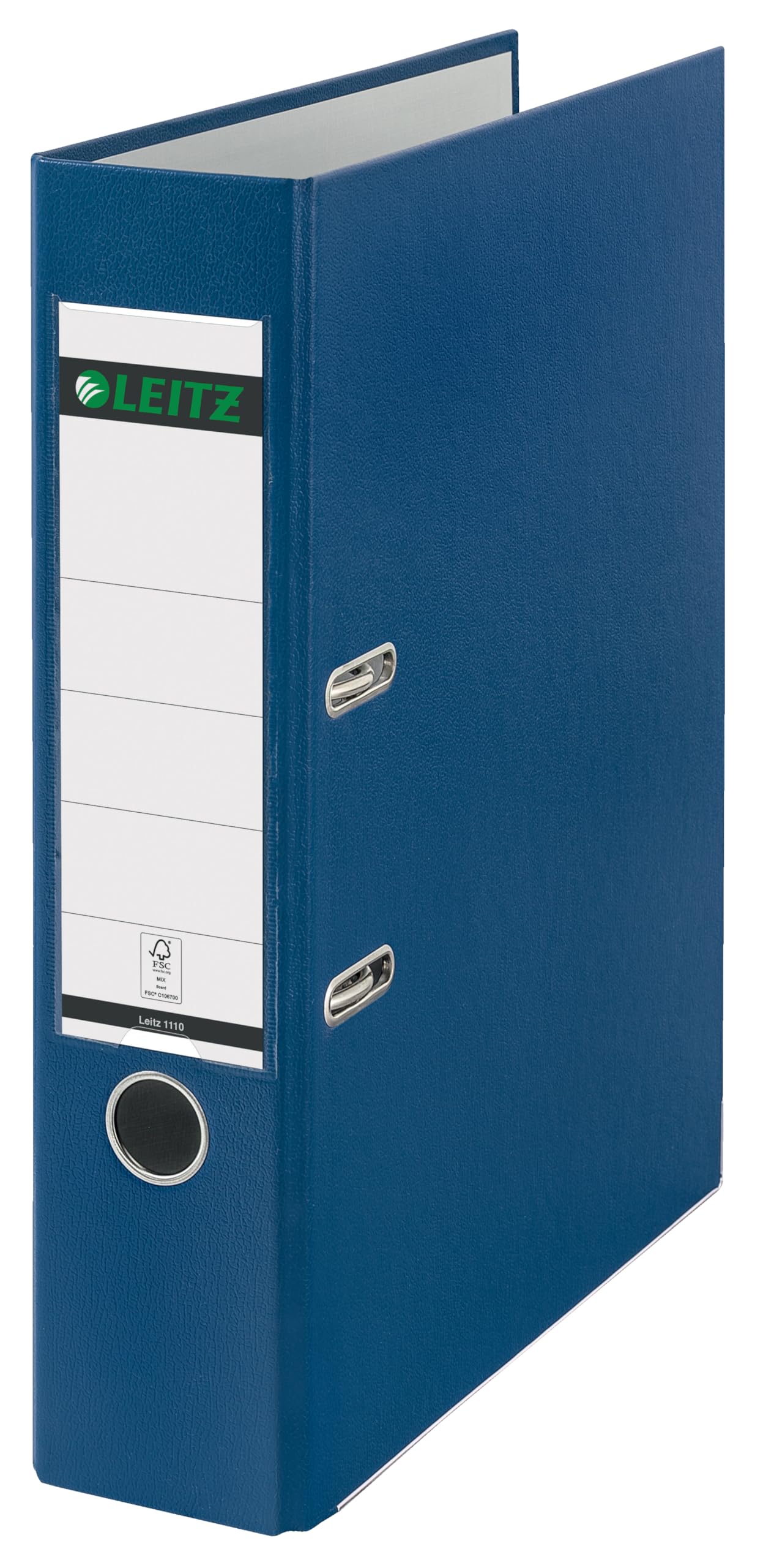 Leitz Lever Arch File, Blue, Plastic, Foolscap, 8 cm spine, 11100035