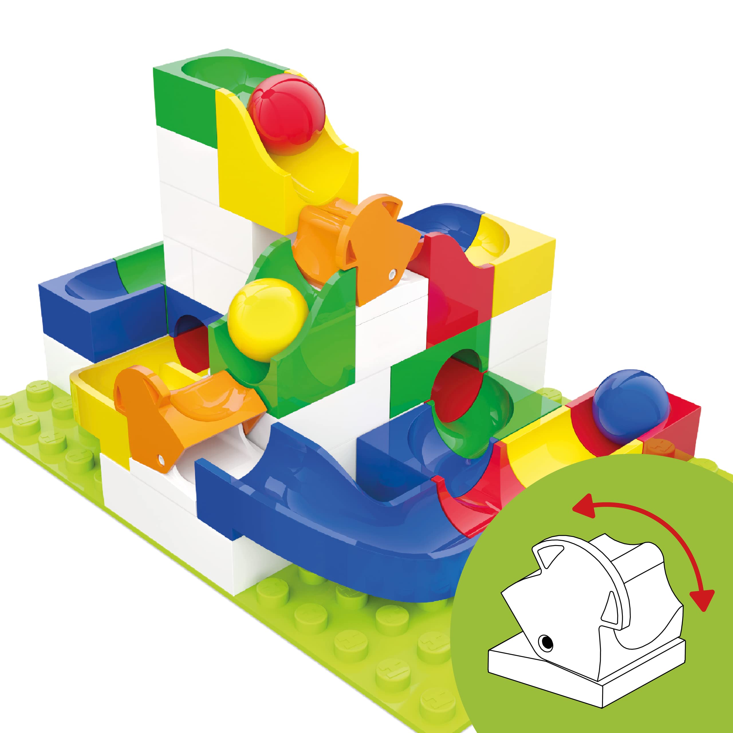 Hubelino Switch Action Set - The Original - 43 Piece Marble Run Set - Made in Germany