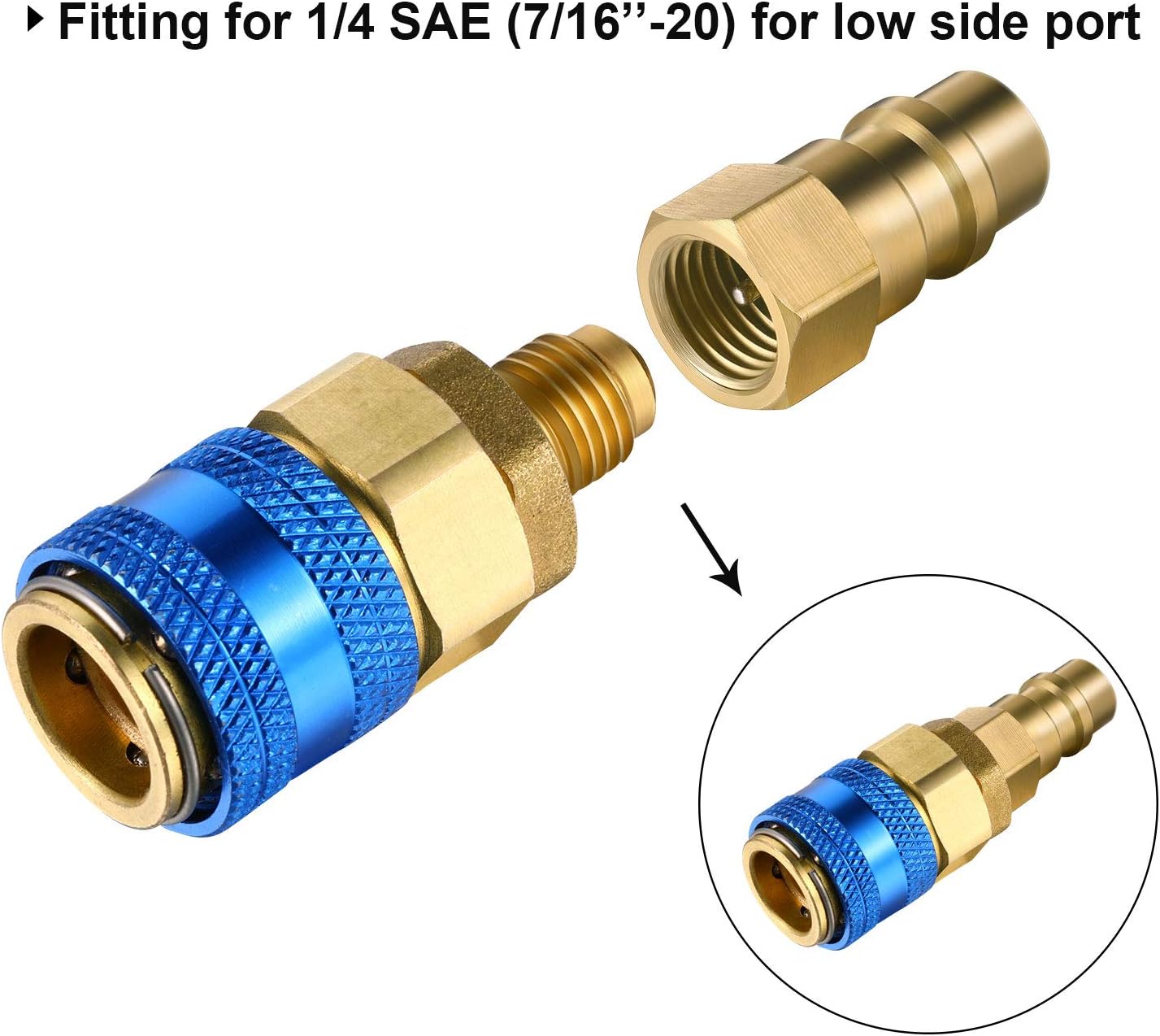 A/C Retrofit Valve with Dust Cap Converts R12 to R134a Fit 7/16 Inch Low Side Port BPV-31 Bullet Piercing Tap Valve Replace for AP4502525, BPV31D, GPV14, GPV31, GPV38, GPV56, MPV31: Automotive