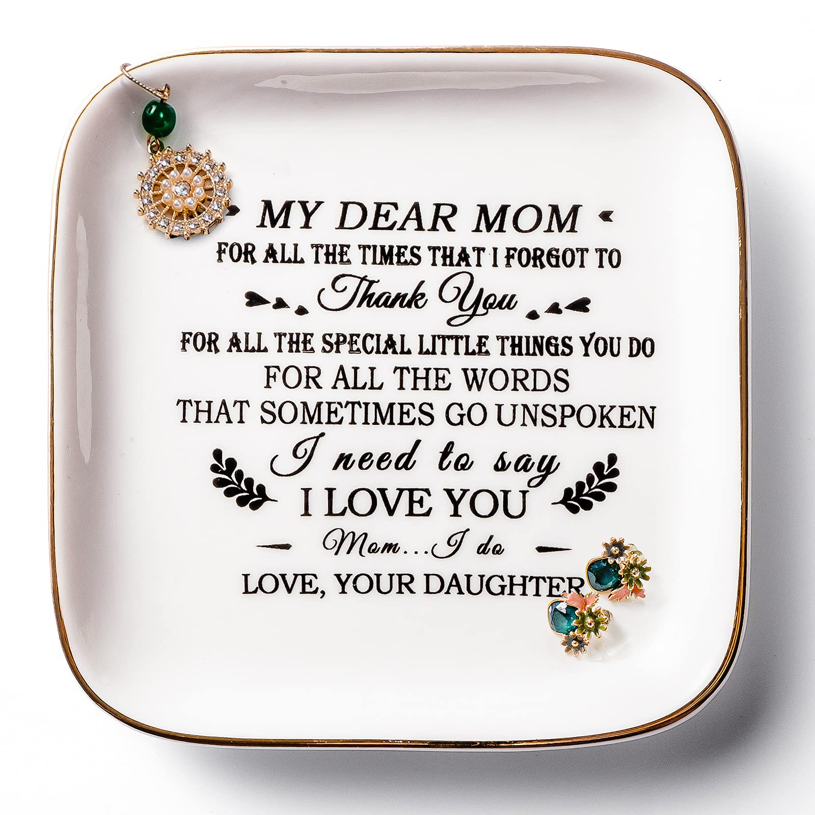Birthday Gifts for Mom from Daughter Jewelry Dish - Thank You! for all the words that sometimes go unSpoken, I need to say I Love You!