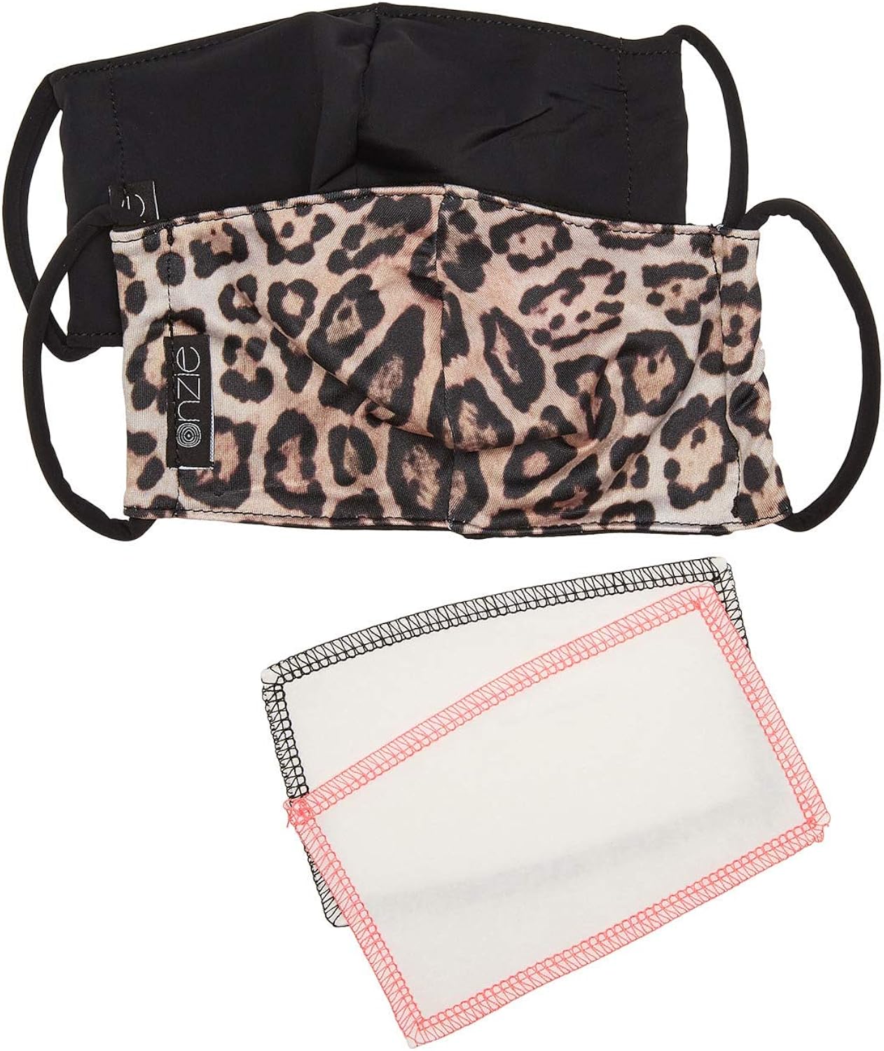 Onzie Mindful Mask and Filter 2-Pack Black/Leopard/Black/Pink One Size: Clothing
