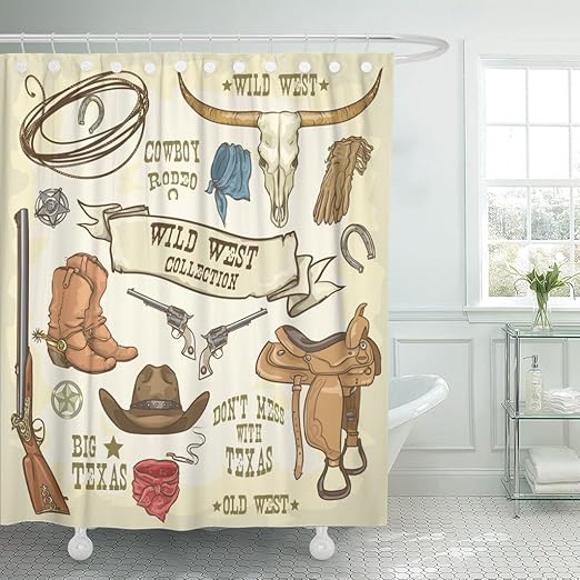 Amazon Com Emvency Shower Curtain Western Wild West Collection