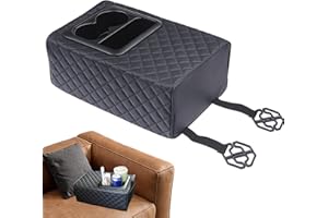 Backseat Arm Rest Console Box,Automotive Interior Storage Organizer with Cup Holder - Car Rear Seat Armrest 2 Row Console Box