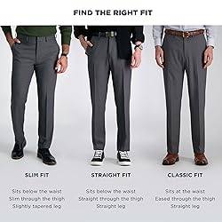 Haggar mens Eclo Stria Expandable-waist Plain-front
