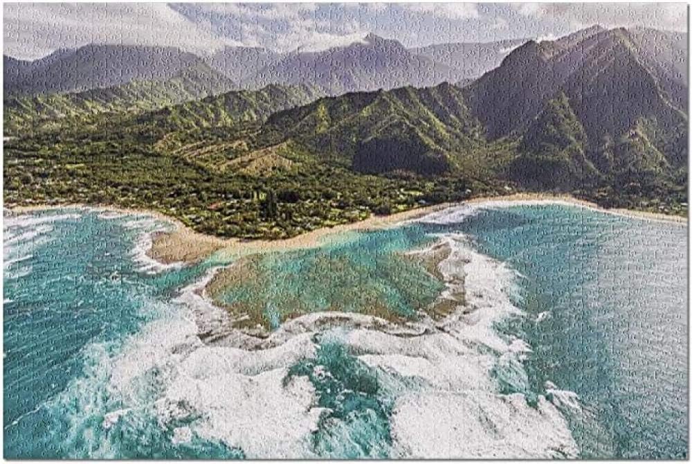 YIPINQUAN Jigsaw Puzzles 500 Pieces for Adults and Kids Aerial View of Tunnels Beach Wooden Puzzle Educational Toys Home Decor Wall Art
