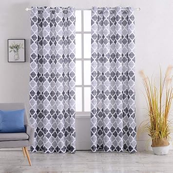 Amazon Com Geometric Printed Print Curtains For Bedroom 63 Inch