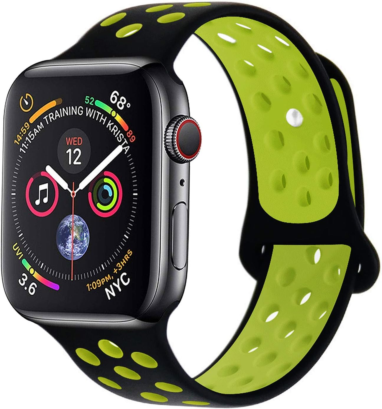 RUOQINI Compatible for Apple Watch 38MM 42MM 40MM 44MM, Dual-Color Soft Silicone Sport Replacement Band Compatible for Apple Watch Series 5/4/3/2/1 S/M M/L Size