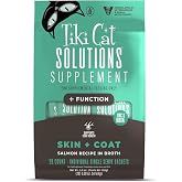 Tiki Cat Solutions Cat Food Supplement, Skin &amp; Coat, Salmon, 5.6 oz Pouch | Broth-Based Supplements, Silky Mousse Texture, Supports Healthy Skin and Coat, Real Salmon Protein, Omega Fatty Acids