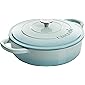 Crock Pot Artisan Enameled Cast Iron Braiser W/Lid, 5-Quart, Aqua