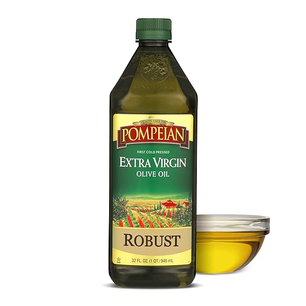 POMPEIAN ROBUST EXTRA VIRGIN OLIVE OIL, CONTAINS POLYPHENOLS, FIRST COLD PRESSED, 32 FL OZ