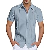 Stylish Men's Shirt - Breathable Linen Short Sleeve Button Down Beach Shirt
