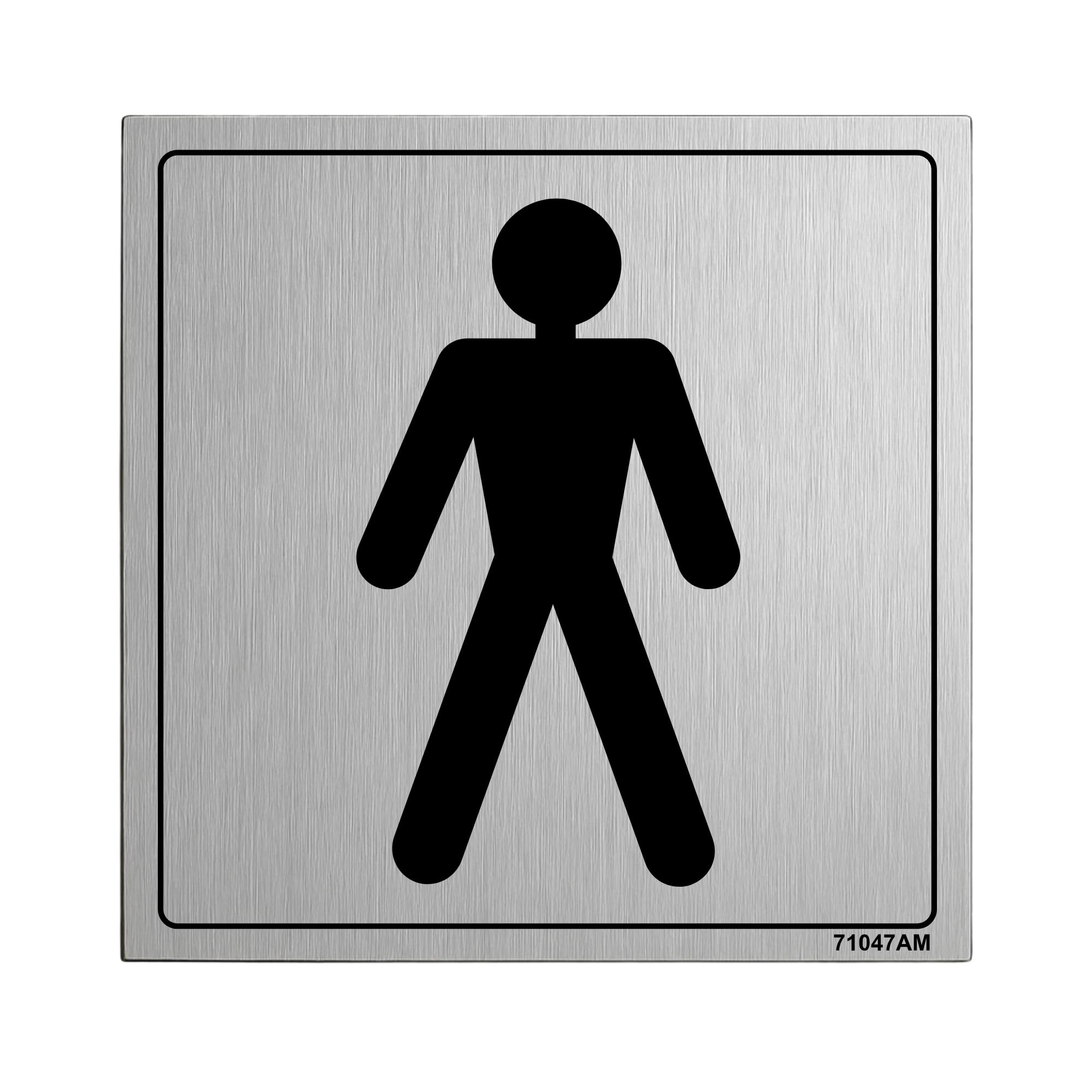 V Safety General Door-Gents Toilet Sign - 150mm x 150mm - Self Adhesive Alu Effect