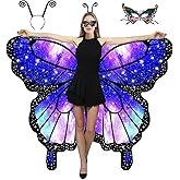 Butterfly Costume for Women Double-Sided Printing, Halloween Costumes Butterfly Wings for Women Adults