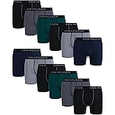 Van Heusen Mens Boxer Briefs - 12 Pack 6'' Inseam Soft Stretch Mens Underwear Boxer Briefs with Contour Pouch