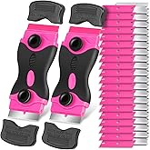 Razor Blade Scraper Tool Kit - 2Pack Razor Scrapers &amp; 40Pcs Extra Blades | Plastic Paint Scraper Tool, Razor Scraper Tool for Glass Top Stove, Scrappers for Cleaning Window, Cooktop, Oven, Floor
