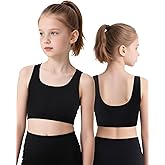 iMucci Sports Bra for Girls U-Shaped Training Bra with Removable Pads Scoop Neck for Teens Kids Yoga Sports Dance Bra