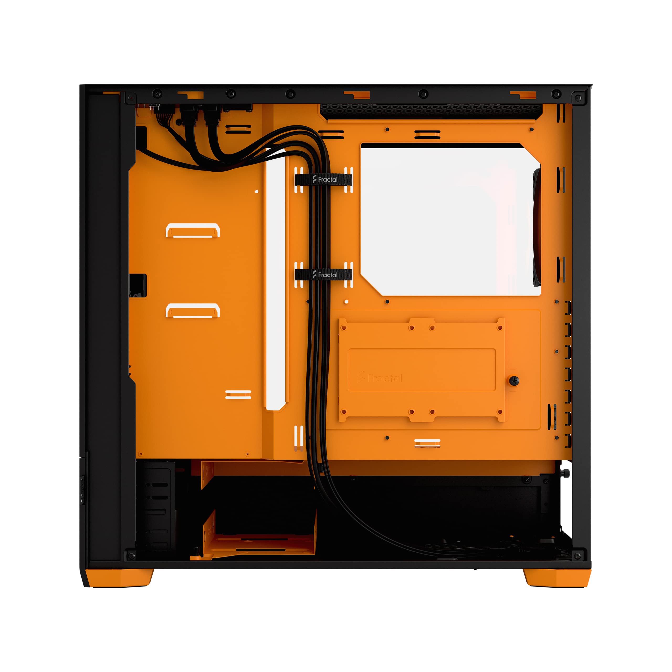 Fractal Design Pop Air Rgb Orange Core - Tempered Glass Clear Tint - Honeycomb Mesh Front – Tg Side Panel - Three 120 Mm Aspect 12 Rgb Fans Included – Atx High Airflow Mid Tower Pc Gaming Case - View 9