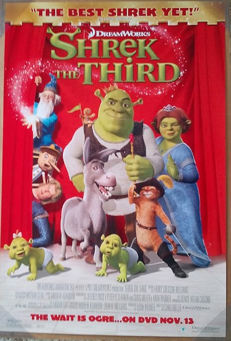 Amazon Com Shrek The Third Video Movie Poster 1 Sided Original 27x40 Mike Myers Posters Prints