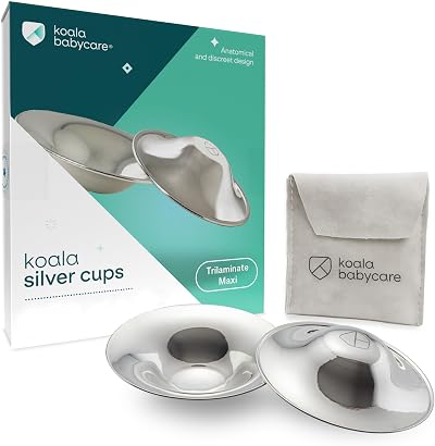 Koala Babycare Silver Nipple Shields - Tri-Laminate Silver Cups Italy Medical