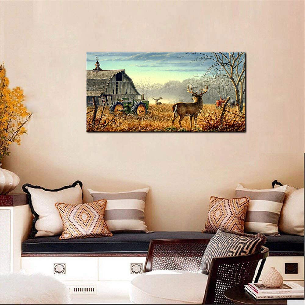 Posters Prints Deer Pictures Wall Decor Art Canvas Prints Large 5 Piece Moose Wildlife Themed Artwork Country Peaceful Landscape Photo For Bathroom Living Room Bedroom Home Decoration Home Kitchen