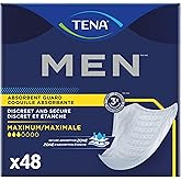 TENA Men Incontinence Guards, Maximum Absorbency, Designed For Men, Comfortable Fit, Universal Fit, Discrete Disposable, 48 C