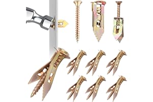TIEEC 160 PCS Self-Drilling Drywall Anchors Kit - Zinc Plated Steel Wall Anchors & Screws (4X35mm), No Drill or Holes in Wall