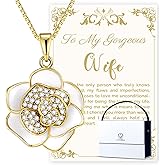 Lumirra Anniversary Jewelry Gifts for Wife from Husband, Wife Birthday Gift Ideas, 18K Gold Flower Pendant Necklace for Women | Romantic Gift for Her | Best Jewelry Presents for Christmas/Valentine
