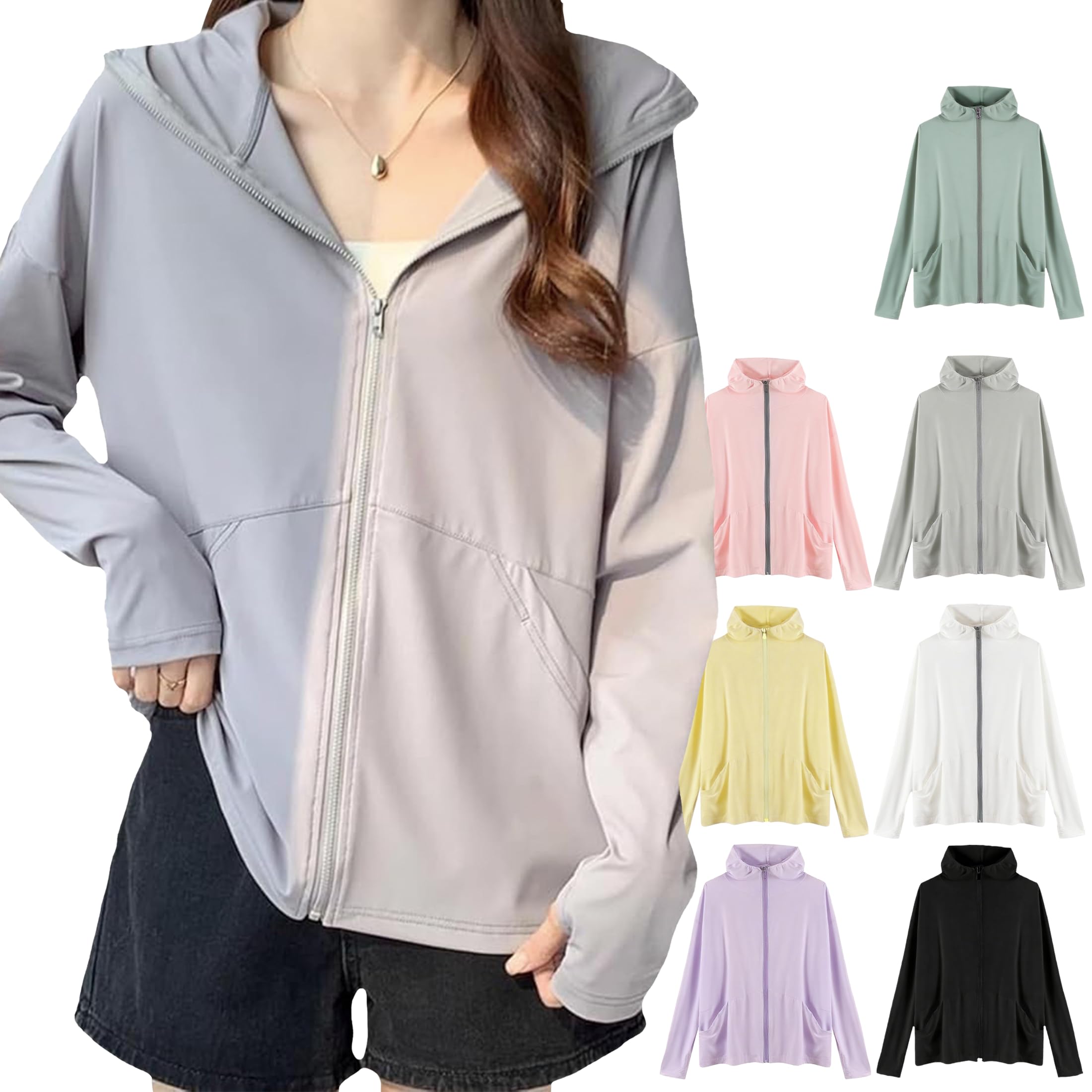 ラッシュガード レディース パーカー 接触冷感 UVカット 水着 体型カバー ラッシュパーカー...