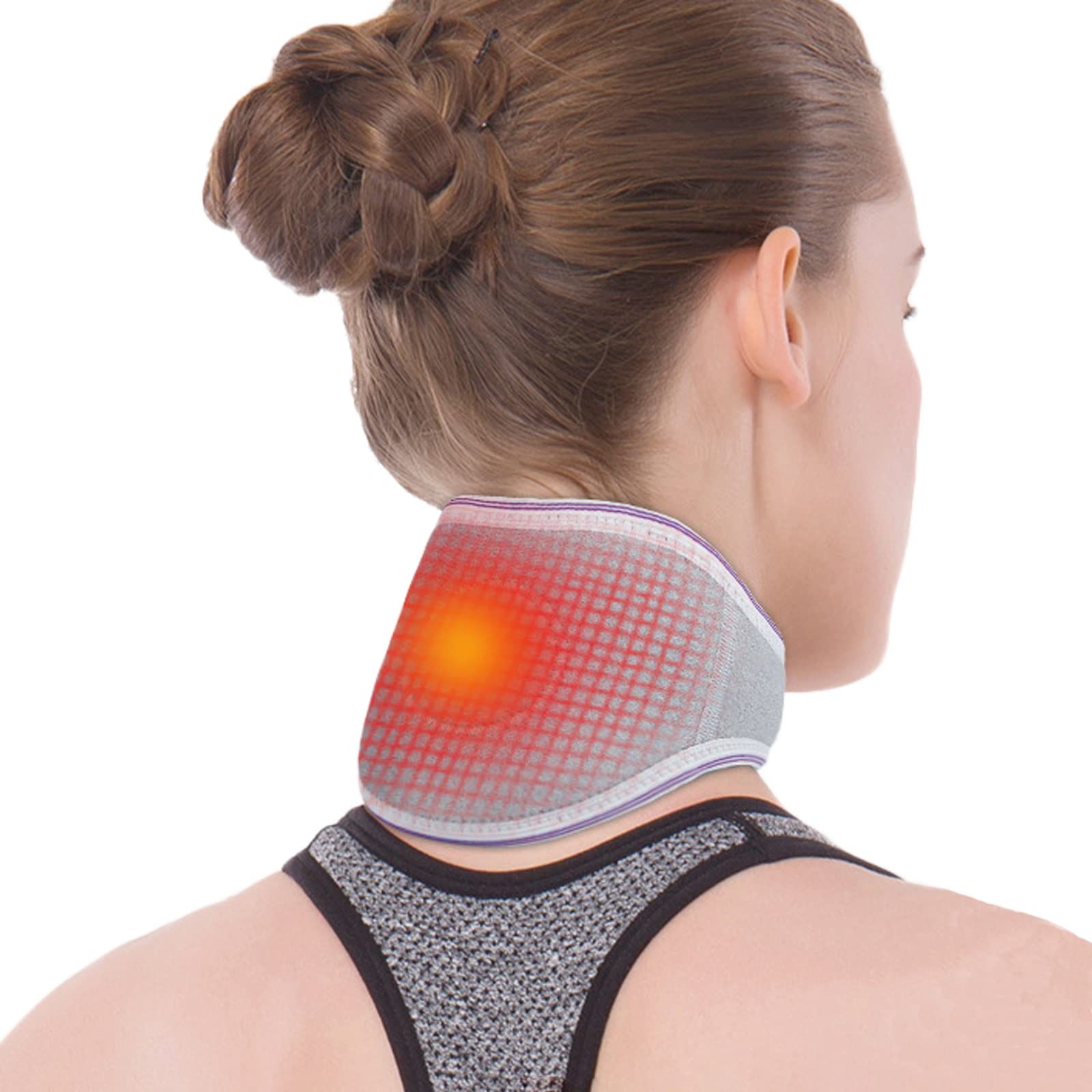 ITODA Self Heating Cervical Wrap Magnets Physical Therapy Neck Support Brace Warm Neck Guard Protector Adjustable Cervical Collar for Men and Women Stiff Necks Stiffness Headache Relief