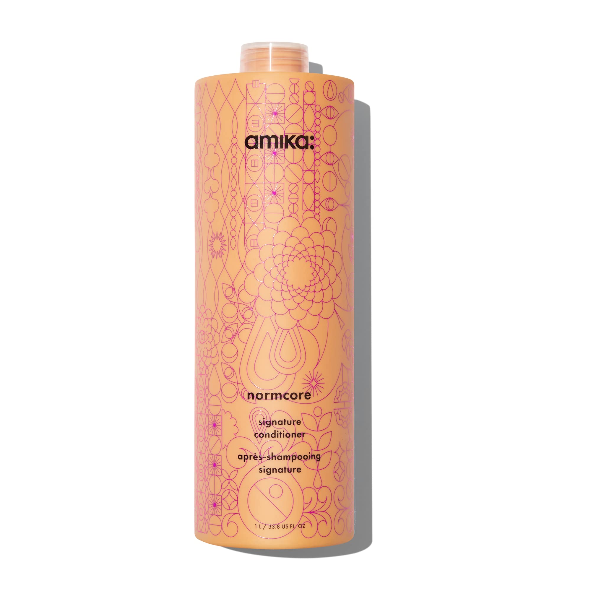 amika normcore signature hair conditioner - lightweight hair care for fine to medium strands - colour safe + sulphate free conditioner with nourishing shea butter, sea buckthorn + omega 7 (1000 ml)