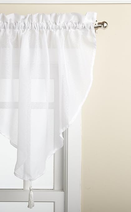 74x61cm White Laundry Room Dynwave 2 Panels Embroidered Lace