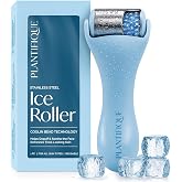 PLANTIFIQUE Ice Roller for Face &amp; Eyes - Reduce Puffiness &amp; Soothe Skin | Stainless Steel Face Roller with Cooling Gel Beads - Lymphatic Drainage Massager - Cold Therapy for Skin