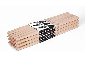 Vaisoeny Drum Sticks,2B Drumsticks,12 Pairs Classic Maple Wood Drumsticks for Drums and Electronic Set, Professional Musical 