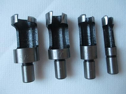 Generic 4 PACK 5/8" 1/2" 3/8" 1/4" WOOD PLUG HOLE CUTTER BIT SET KIT DOWEL MAKER PLUG CUTTER CARPENTER WOOD DRILL BITS CARBON STEEL NEW