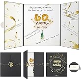 Goherii 60th Birthday Party Decoration, 19.7" X 11.8" Large Signature Guestbook for 60th Happy Birthday Party, Birthday Gifts for Men - Cheers to 60 Years in Style Party Supplies Signing Card, Black
