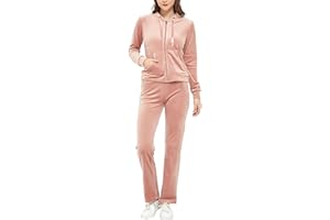 Woolicity Womens Sweatsuit Set Velour Tracksuit Loungewear 2 Piece Hoodie Sweatshirt Sport Pants Athletic Outfits
