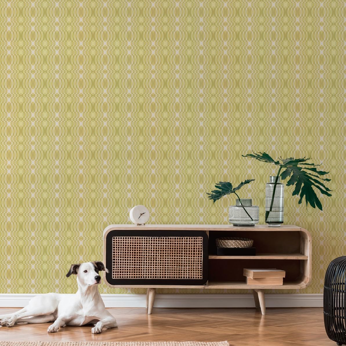A.S. Création Retro 70's Oval Wallpaper Green/Cream/White Retro Chic 395341 8.50m x 0.53m Paste The Wall