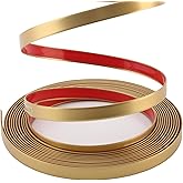 Matte Gold Peel and Stick Wall & Molding Trim, Flexible DIY Strip for Mirror, Floor, Cabinet, Ceiling, Tile Edge (16.4 ft x 0.4 inch)