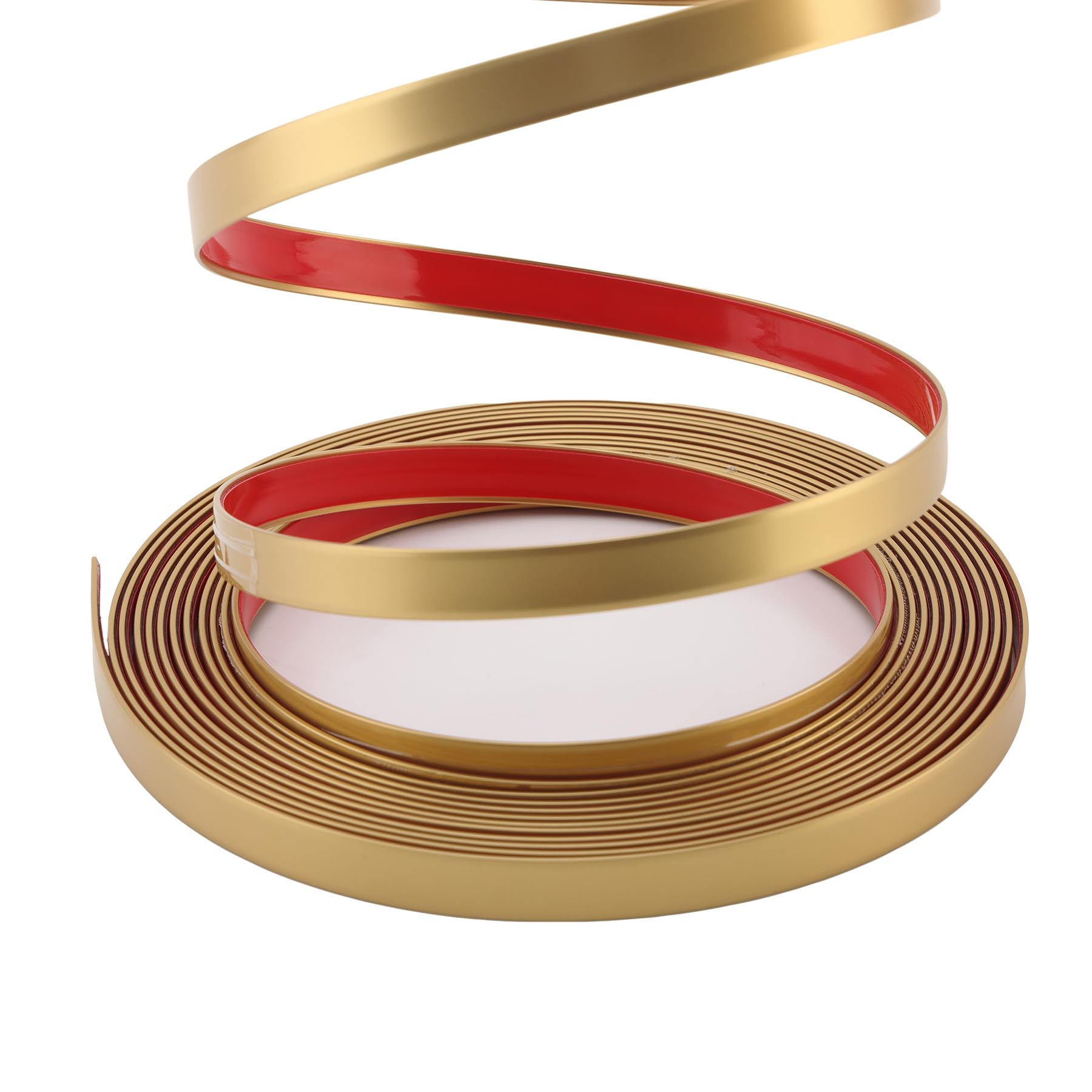 Taaizau Matte Gold Peel and Stick Wall & Molding Trim, Flexible DIY Strip For Mirror, Floor, Cabinet, Ceiling, Tile Edge (5m x 1cm)