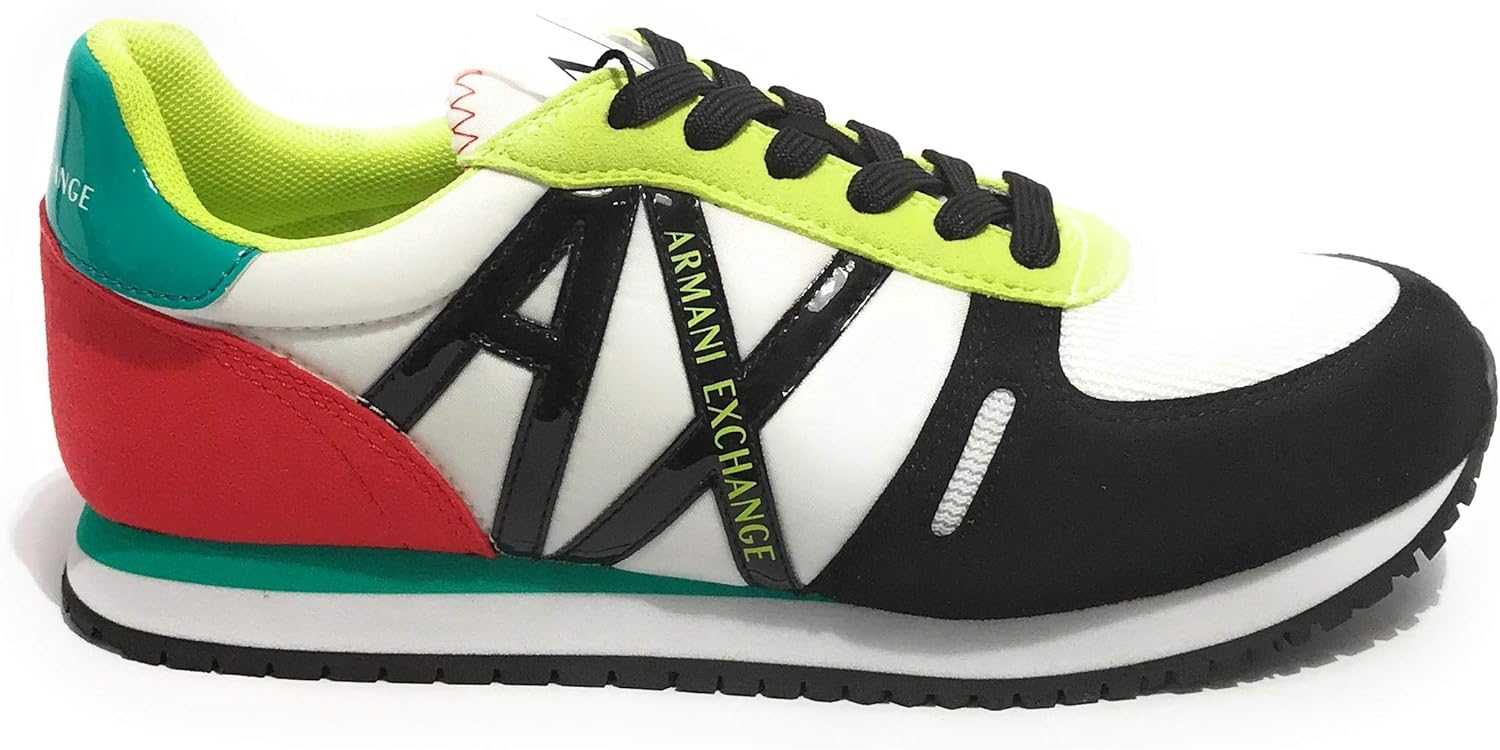 Armani Exchange Zapatillas Bajas para Mujer, Blanco Multi, 10.5 US