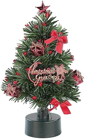 Monsterzeug Leuchtender Mini Weihnachtsbaum, Kleiner Christbaum mit LED-Beleuchtung, LED rot und grün, batteriebetrieben, 23 