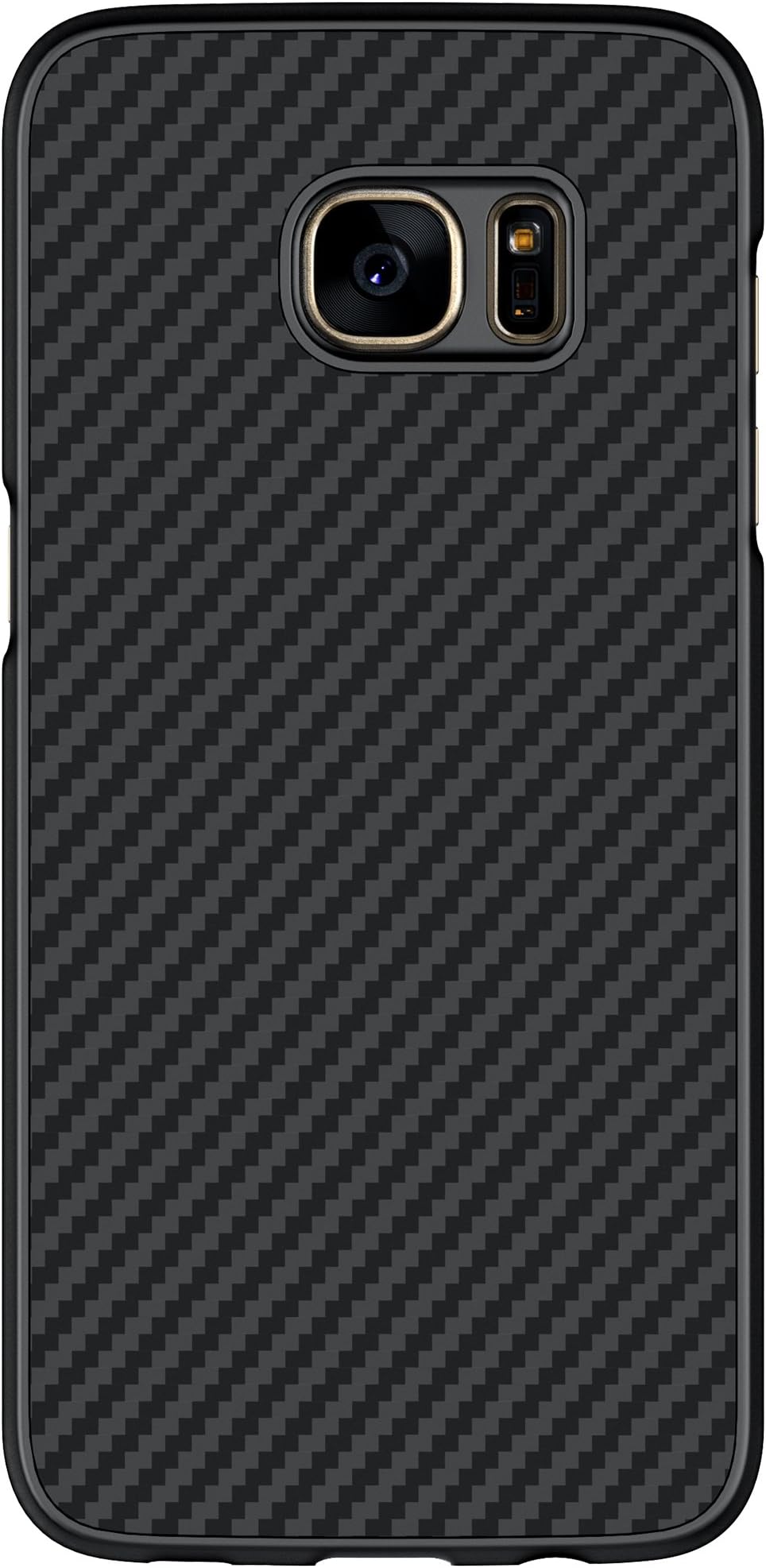 Vienan Carbon Fiber Hard Back Shell Cover Case for Samsung Galaxy S7 Edge (Black)