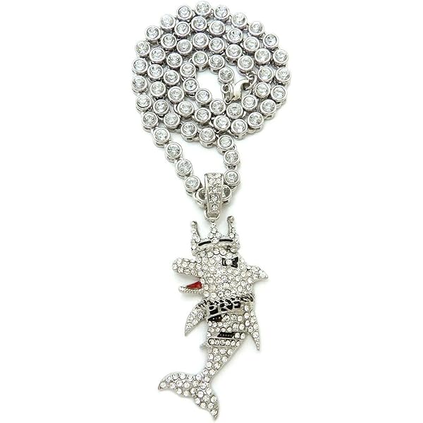 BLINGFACTORY Hip Hop Silver Plated Drug Addict Pendant & 20