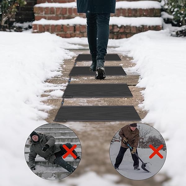 TORIEXON SNOW MELTING MATS OUTDOOR 20 X 60 INCH, NON-SLIP HEATED OUTDOOR MATS 338W 120V, HEATED DRIVEWAY MATS WITH UL AND ETL CERTIFICATE POWER CORD, SUITABLE FOR MOST ENTRYWAYS